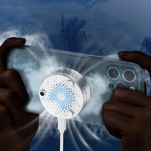 Ładowarka bezprzewodowa Choetech T593-F Qi 15W MagSafe z wentylatorem srebrny + kabel USB-C/USB-C