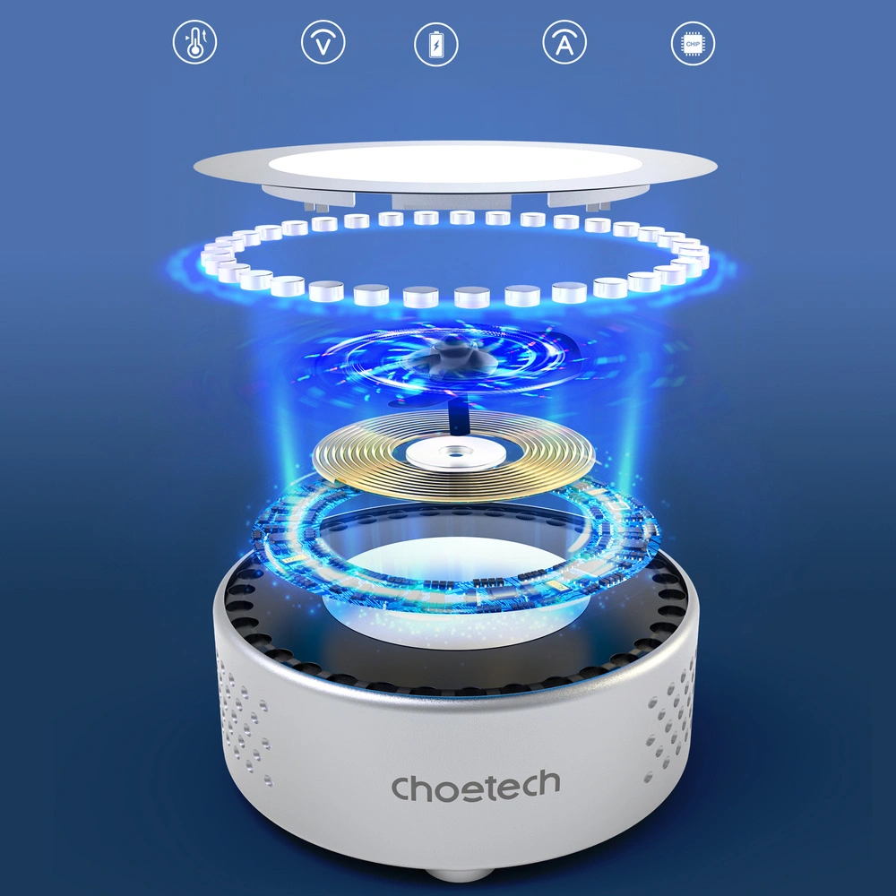 Wholesale Choetech T593-F Wireless Charger Qi 15W MagSafe with fan silver + USB-C/USB-C cable - CHT186 - {ean13} - Hurt
