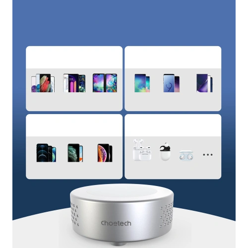 Ładowarka bezprzewodowa Choetech T593-F Qi 15W MagSafe z wentylatorem srebrny + kabel USB-C/USB-C