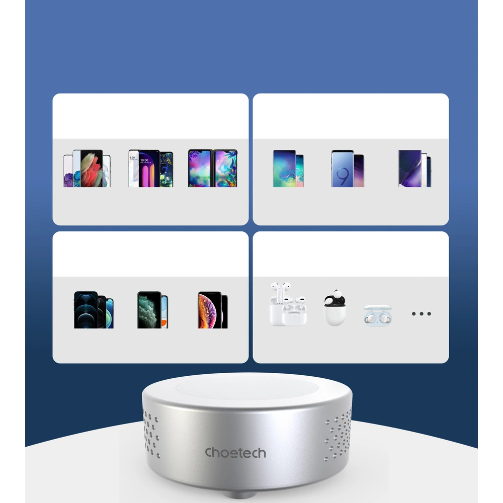 Hurtownia GSM - Bezdrátová nabíječka Choetech T593-F Qi 15W MagSafe s ventilátorem stříbrná + kabel USB-C/USB-C - CHT186 - {ean13} - Hurt