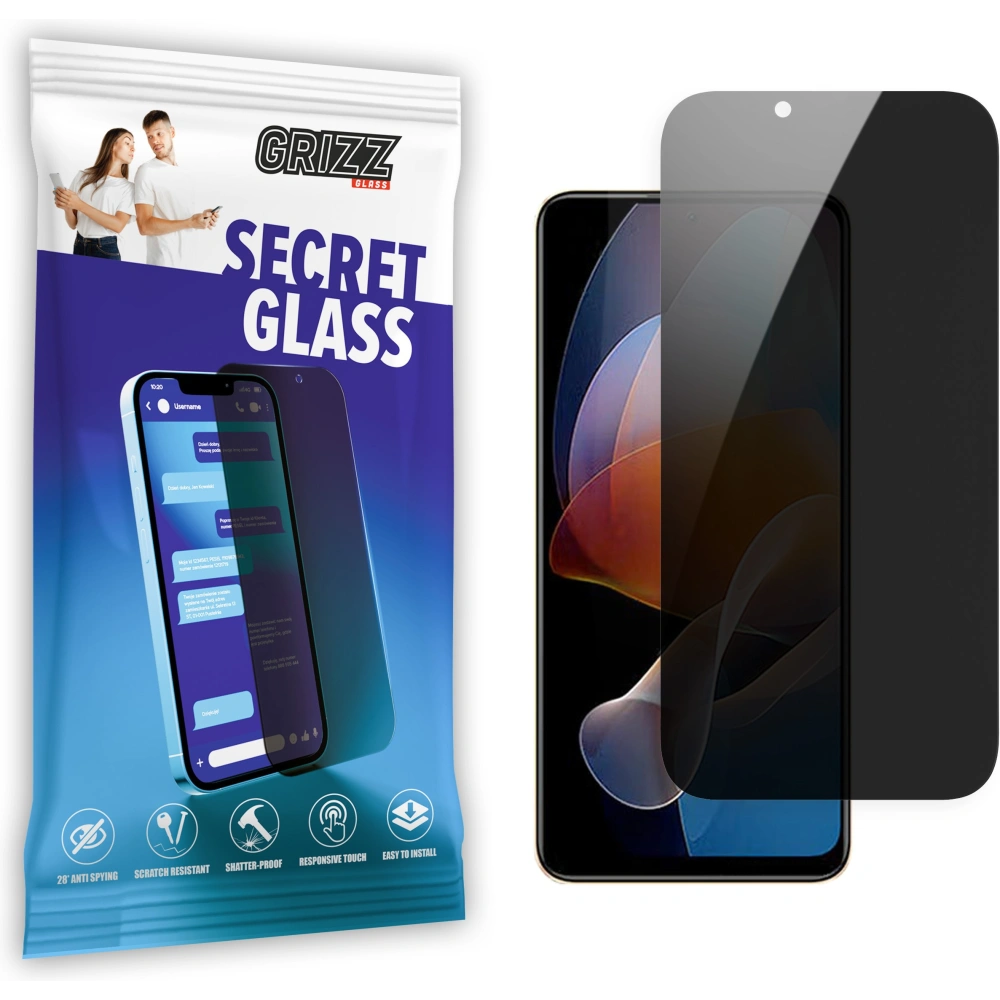 Matowe szkło prywatyzujące GrizzGlass SecretGlass do Xiaomi Redmi Note 12R Pro