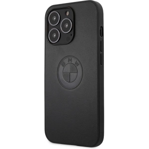 Etui BMW BMHCP13LREELK Apple iPhone 13 Pro czarny/black hardcase Leather Emboss