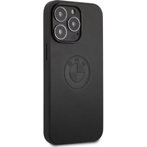 Etui BMW BMHCP13LREELK Apple iPhone 13 Pro czarny/black hardcase Leather Emboss