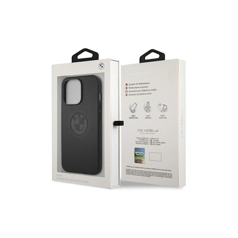 Hurtownia GSM - Etui BMW BMHCP13LREELK Apple iPhone 13 Pro czarny/black hardcase Leather Emboss - BMW478 - {ean13} - Hurt