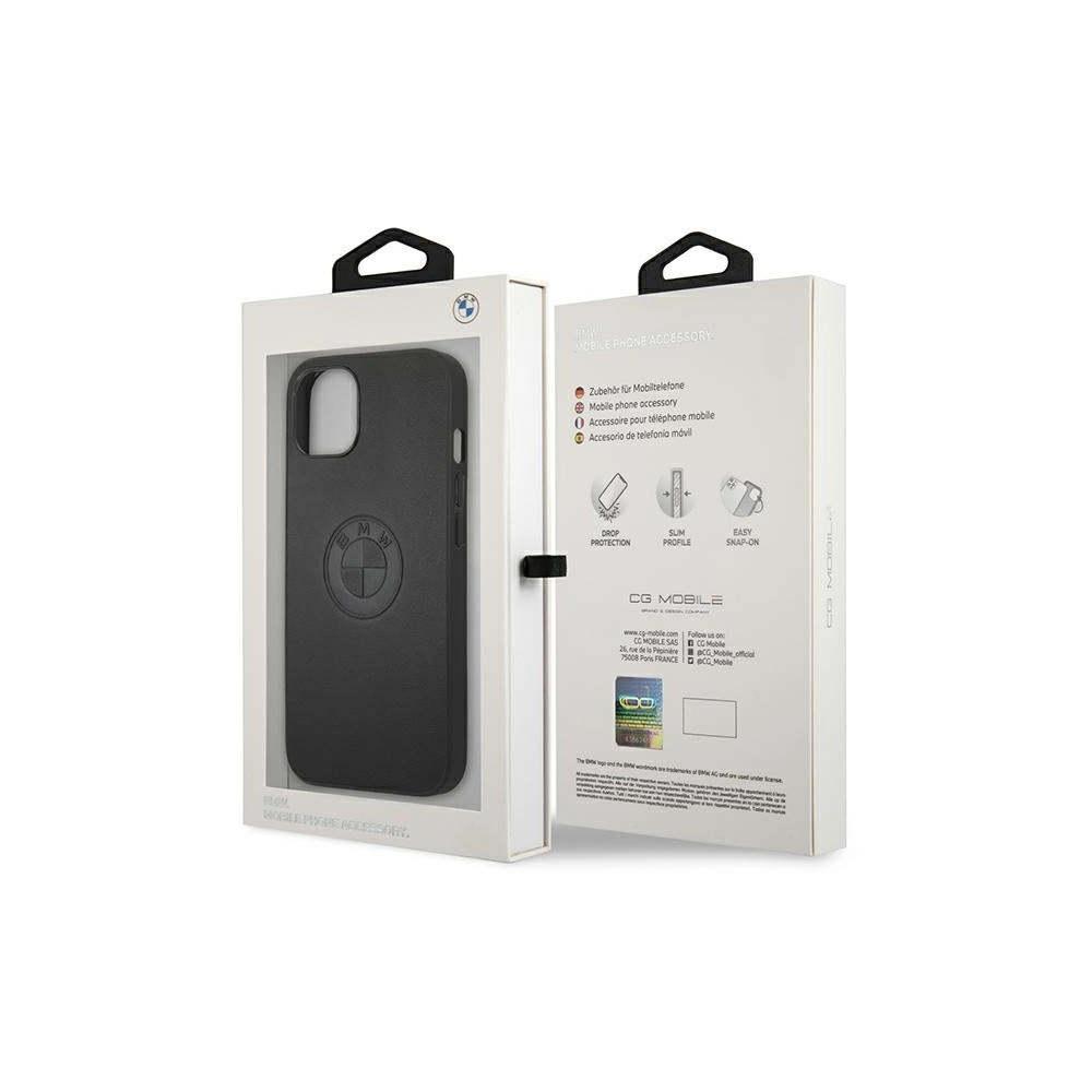 Hurtownia GSM - Etui BMW BMHCP13MREELK Apple iPhone 13 negru/black hardcase Leather Emboss - BMW480 - {ean13} - Hurt