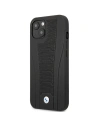 Hurtownia GSM - Etui BMW BMHCP13MRPSLK Apple iPhone 13 negru/black hardcase din piele cu linii debosate - BMW481 - {ean13} - Hurt
