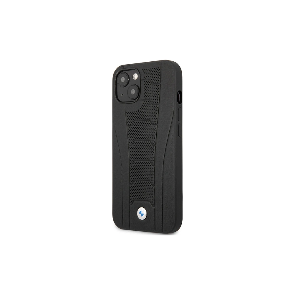 Hurtownia GSM - Etui BMW BMHCP13MRPSLK Apple iPhone 13 negru/black hardcase din piele cu linii debosate - BMW481 - {ean13} - Hurt