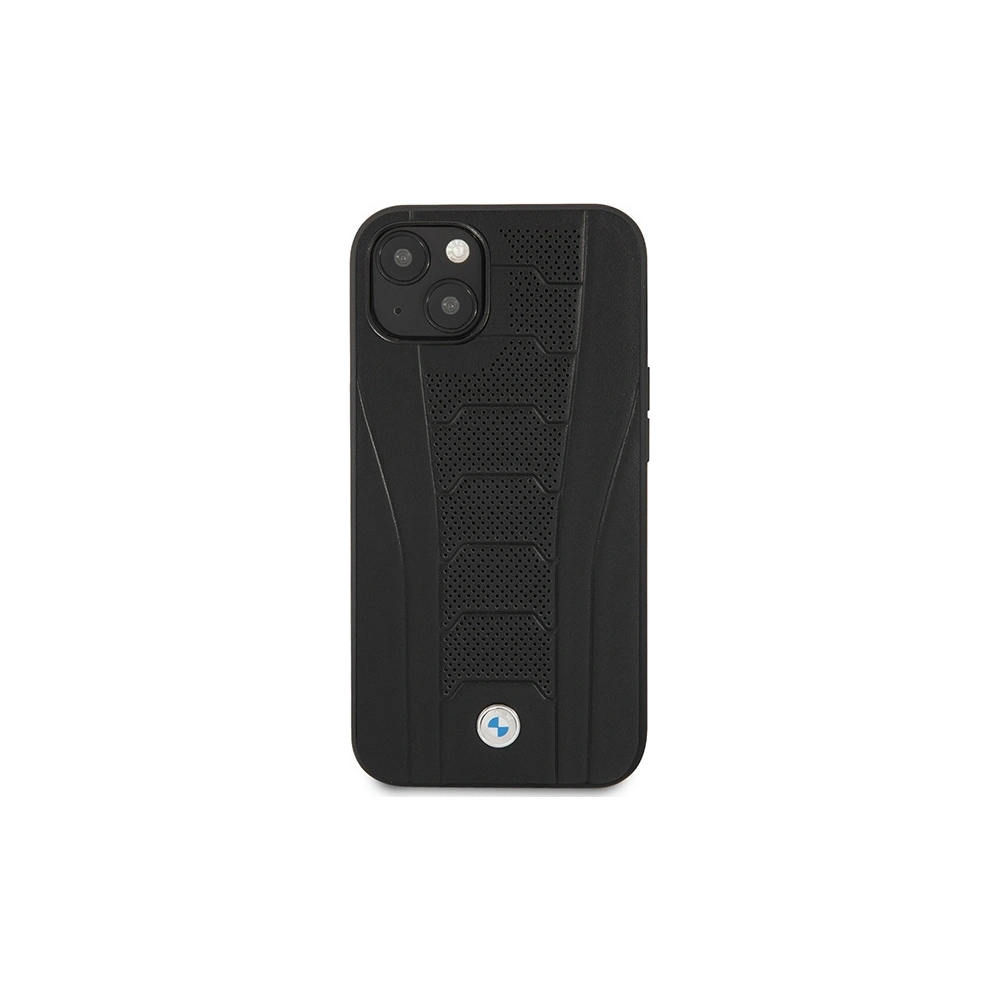 Hurtownia GSM - Etui BMW BMHCP13MRPSLK Apple iPhone 13 negru/black hardcase din piele cu linii debosate - BMW481 - {ean13} - Hurt