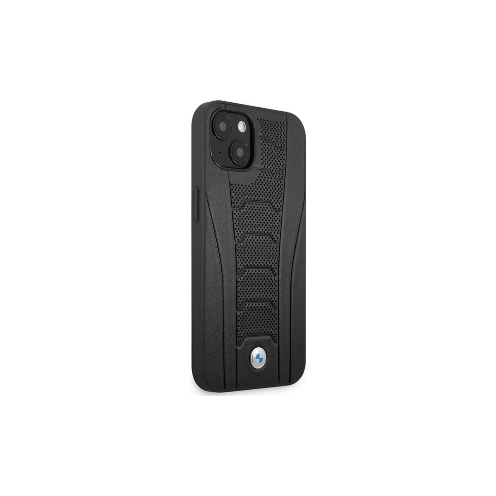 Hurtownia GSM - Etui BMW BMHCP13MRPSLK Apple iPhone 13 negru/black hardcase din piele cu linii debosate - BMW481 - {ean13} - Hurt