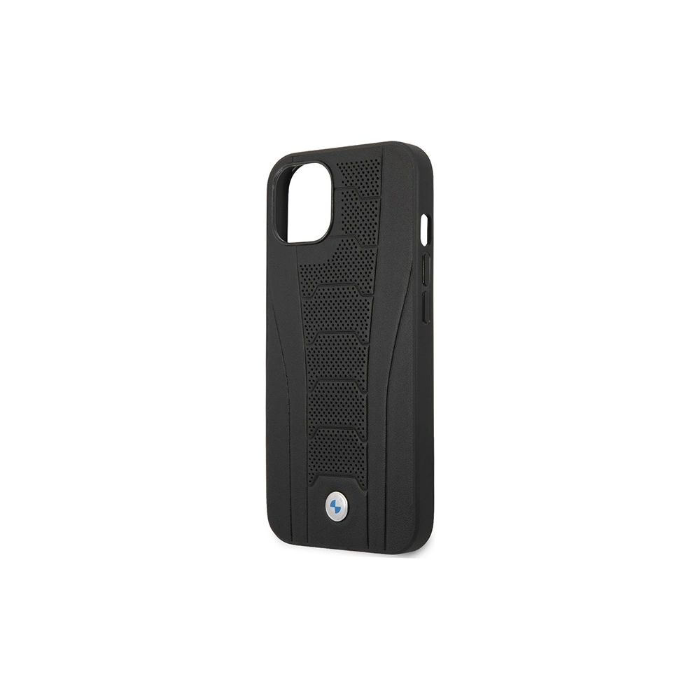 Hurtownia GSM - Etui BMW BMHCP13MRPSLK Apple iPhone 13 negru/black hardcase din piele cu linii debosate - BMW481 - {ean13} - Hurt