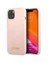 Etui Guess GUHCP13MLSLMGLP Apple iPhone 13 roz cu lumina/roz deschis hardcase din silicon Script Logo Aurit