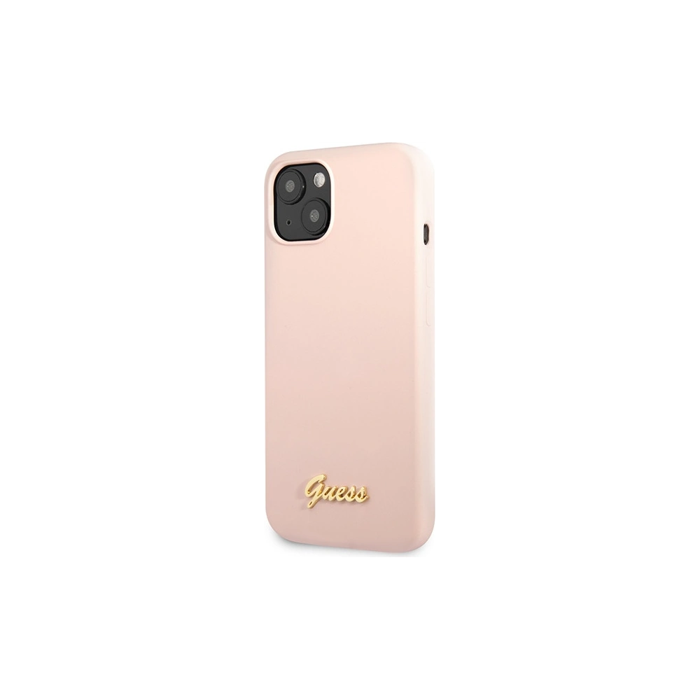 Hurtownia GSM - Etui Guess GUHCP13MLSLMGLP Apple iPhone 13 roz cu lumina/roz deschis hardcase din silicon Script Logo Aurit - GUE2634 - {ean13} - Hurt