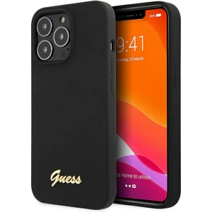 Hurtownia GSM - Etui Guess GUHCP13XLSLMGBK Apple iPhone 13 Pro Max černé/hardcase silikon Script Gold Logo - GUE2635 - {ean13} - Hurt