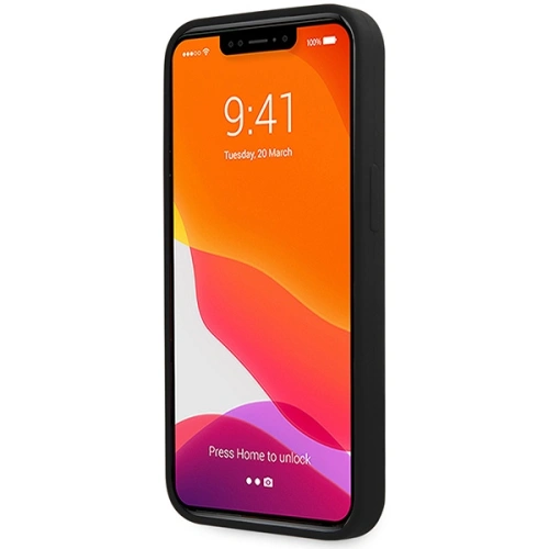 Etui Guess GUHCP13XLSLMGBK Apple iPhone 13 Pro Max black/czarny hardcase Silicone Script Gold Logo