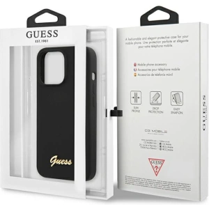 Hurtownia GSM - Etui Guess GUHCP13XLSLMGBK Apple iPhone 13 Pro Max černé/hardcase silikon Script Gold Logo - GUE2635 - {ean13} - Hurt