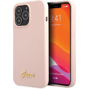 Hurtownia GSM - Etui Guess GUHCP13XLSLMGLP Apple iPhone 13 Pro Max jasnorůžový/light pink hardcase silikonový Script Gold Logo - GUE2636 - {ean13} - Hurt
