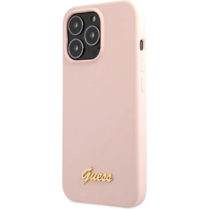 Hurtownia GSM - Etui Guess GUHCP13XLSLMGLP Apple iPhone 13 Pro Max jasnorůžový/light pink hardcase silikonový Script Gold Logo - GUE2636 - {ean13} - Hurt