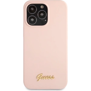 Hurtownia GSM - Etui Guess GUHCP13XLSLMGLP Apple iPhone 13 Pro Max jasnorůžový/light pink hardcase silikonový Script Gold Logo - GUE2636 - {ean13} - Hurt