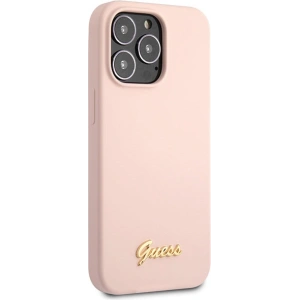 Hurtownia GSM - Etui Guess GUHCP13XLSLMGLP Apple iPhone 13 Pro Max jasnorůžový/light pink hardcase silikonový Script Gold Logo - GUE2636 - {ean13} - Hurt