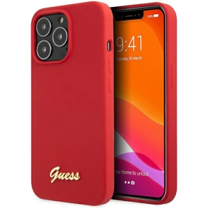 Hurtownia GSM - Etui Guess GUHCP13XLSLMGRE Apple iPhone 13 Pro Max roșu/burgundy husă din silicon cu logo vintage aurit - GUE2637 - {ean13} - Hurt
