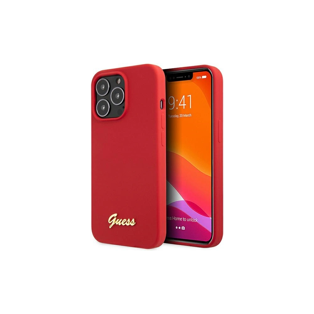 Hurtownia GSM - Guess Apple Case GUHCP13XLSLMGRE iPhone 13 Pro Max rot/burgunderfarbenes Hartschalenetui Silikon Vintage Gold Logo - GUE2637 - {ean13} - Hurt