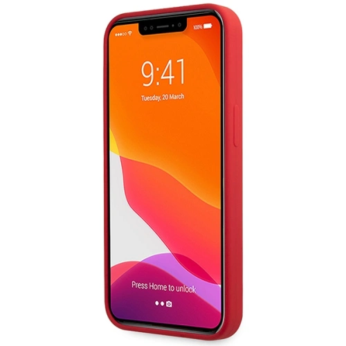 Etui Guess GUHCP13XLSLMGRE Apple iPhone 13 Pro Max czerwony/burgundy hard case Silicone Vintage Gold Logo