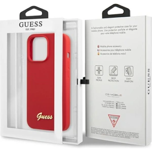 Hurtownia GSM - Etui Guess GUHCP13XLSLMGRE Apple iPhone 13 Pro Max roșu/burgundy husă din silicon cu logo vintage aurit - GUE2637 - {ean13} - Hurt