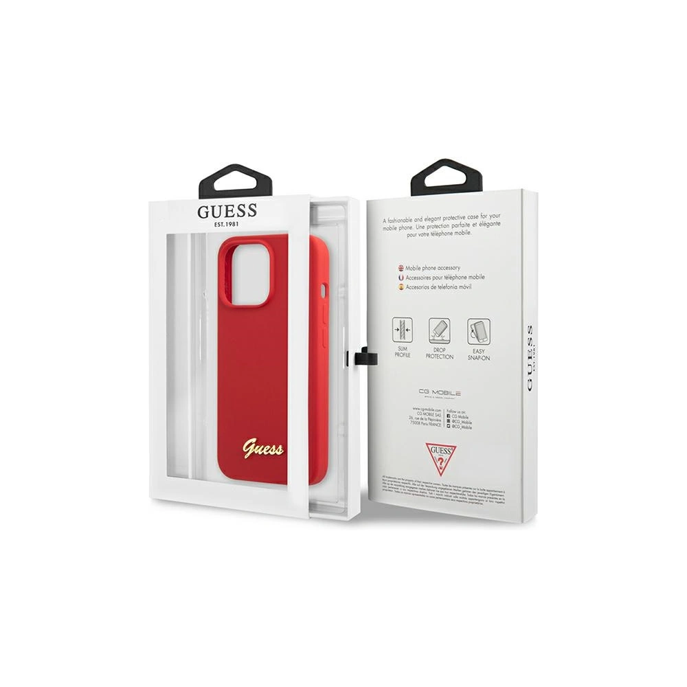 Hurtownia GSM - Etui Guess GUHCP13XLSLMGRE Apple iPhone 13 Pro Max červený/burgundský tvrdý kryt silikon Vintage Gold Logo - GUE2637 - {ean13} - Hurt