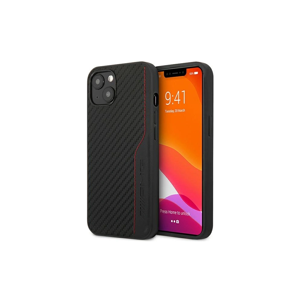 Hurtownia GSM - Etui Mercedes AMG AMHCP13MDEBK Apple iPhone 13 schwarz/black hardcase Leder&Carbon Rote Nähte - MRS77 - {ean13} - Hurt