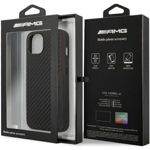 Hurtownia GSM - Etui Mercedes AMG AMHCP13MDEBK Apple iPhone 13 czarny/black hardcase Leather&Carbon Red Stitching - MRS77 - {ean13} - Hurt