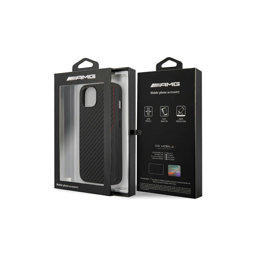 Hurtownia GSM - Etui Mercedes AMG AMHCP13MDEBK Apple iPhone 13 schwarz/black hardcase Leder&Carbon Rote Nähte - MRS77 - {ean13} - Hurt