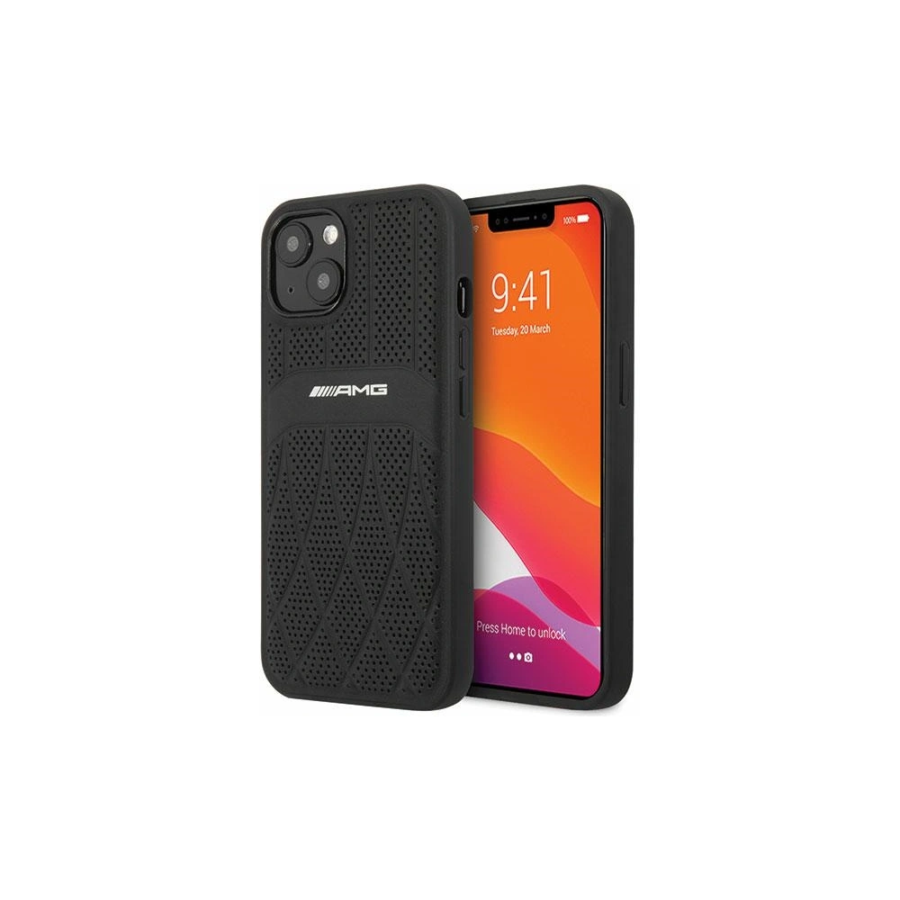 Hurtownia GSM - Etui Mercedes AMG AMHCP13MOSDBK Apple iPhone 13 fekete/hardcase bőr ívelt vonalak - MRS78 - {ean13} - Hurt