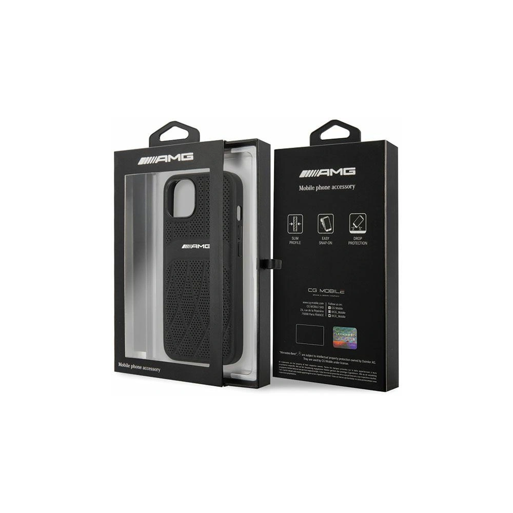 Hurtownia GSM - Etui Mercedes AMG AMHCP13MOSDBK Apple iPhone 13 fekete/hardcase bőr ívelt vonalak - MRS78 - {ean13} - Hurt