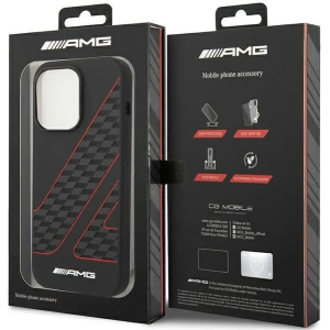 Etui Mercedes AMG AMHMP14X2SCFR Apple iPhone 14 Pro Max fekete/hardcase Kockás Zászló Minta MagSafe