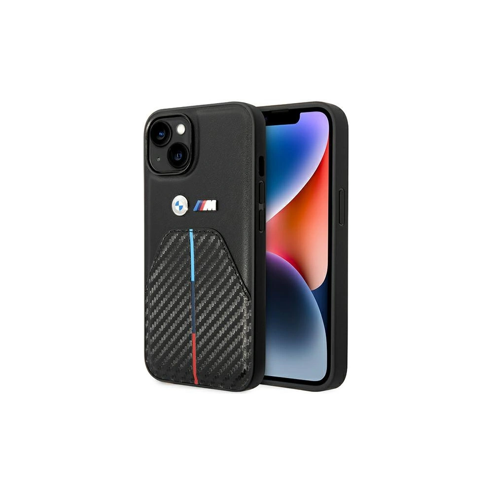 Hurtownia GSM - Etui BMW BMHCP14S22NSTB Apple iPhone 14 negru/black Stamped Tricolor Stripe - BMW483 - {ean13} - Hurt