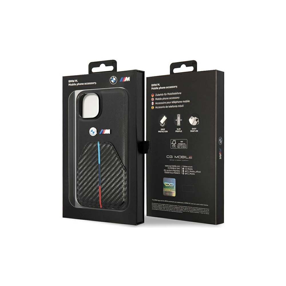 Hurtownia GSM - Etui BMW BMHCP14S22NSTB Apple iPhone 14 negru/black Stamped Tricolor Stripe - BMW483 - {ean13} - Hurt