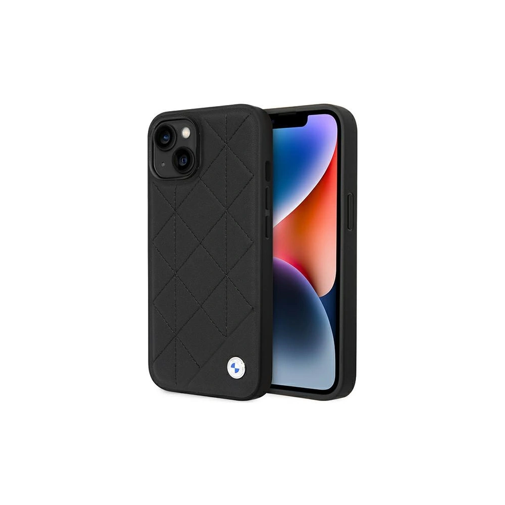 Hurtownia GSM - Etui BMW BMHCP14S22RQDK Apple iPhone 14 schwarz/black Leder gesteppt - BMW484 - {ean13} - Hurt