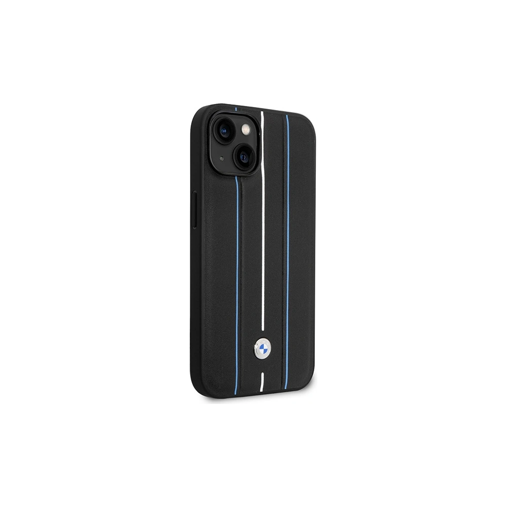 Hurtownia GSM - Etui BMW BMHCP14S22RVSK Apple iPhone 14 schwarz/black hardcase Leder Prägung Blaue Linien - BMW485 - {ean13} - Hurt