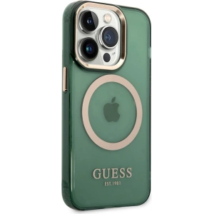 Hurtownia GSM - Etui Guess GUHMP14LHTCMA Apple iPhone 14 Pro verde/khaki hard case Gold Outline Translucent MagSafe - GUE2638 - {ean13} - Hurt