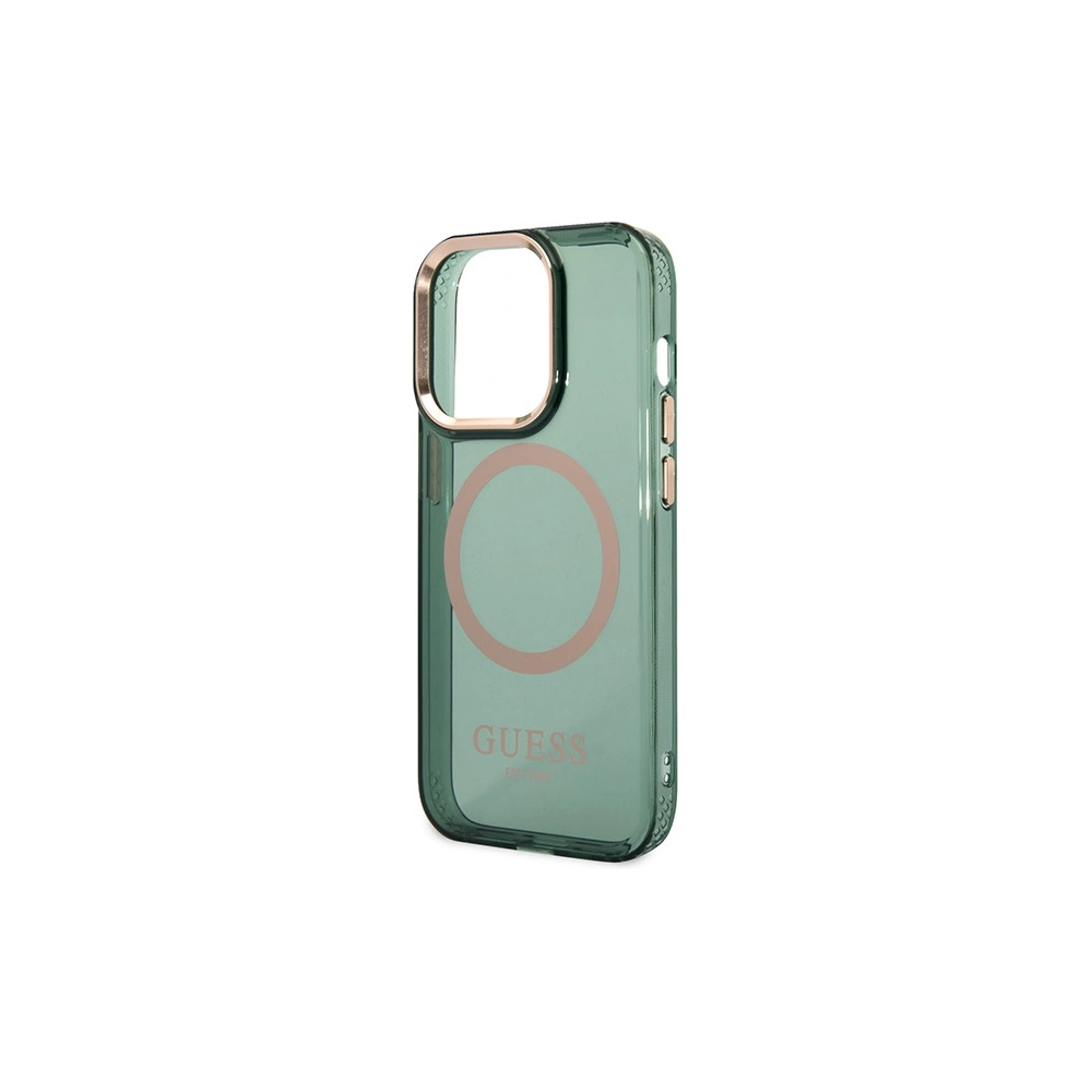 Hurtownia GSM - Etui Guess GUHMP14LHTCMA Apple iPhone 14 Pro zielony/khaki hard case Gold Outline Translucent MagSafe - GUE2638 - {ean13} - Hurt
