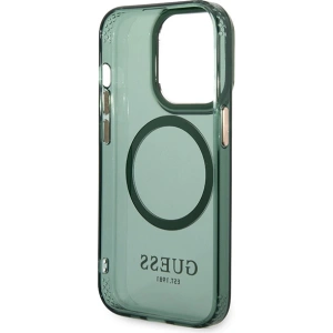 Hurtownia GSM - Etui Guess GUHMP14LHTCMA Apple iPhone 14 Pro verde/khaki hard case Gold Outline Translucent MagSafe - GUE2638 - {ean13} - Hurt