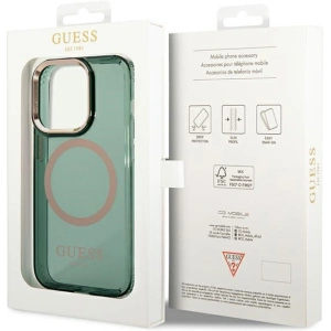 Wholesale Guess GUHMP14LHTCMA Apple iPhone 14 Pro khaki hard case Gold Outline Translucent MagSafe - GUE2638 - {ean13} - Hurt