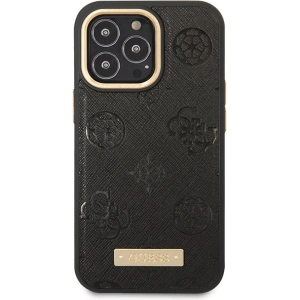 Hurtownia GSM - Etui Guess GUHMP14LSAPSTK Apple iPhone 14 Pro negru/black hardcase Peony Logo Plate MagSafe - GUE2639 - {ean13} - Hurt
