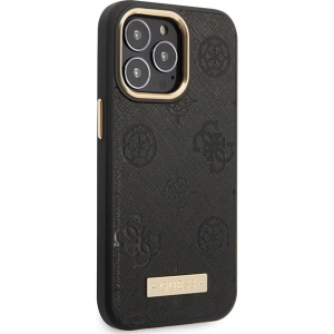 Hurtownia GSM - Etui Guess GUHMP14LSAPSTK Apple iPhone 14 Pro negru/black hardcase Peony Logo Plate MagSafe - GUE2639 - {ean13} - Hurt