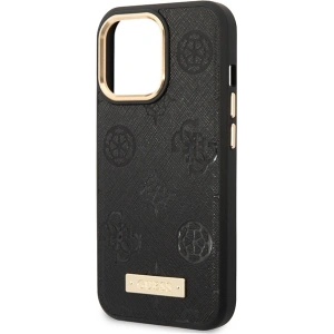 Hurtownia GSM - Etui Guess GUHMP14LSAPSTK Apple iPhone 14 Pro negru/black hardcase Peony Logo Plate MagSafe - GUE2639 - {ean13} - Hurt
