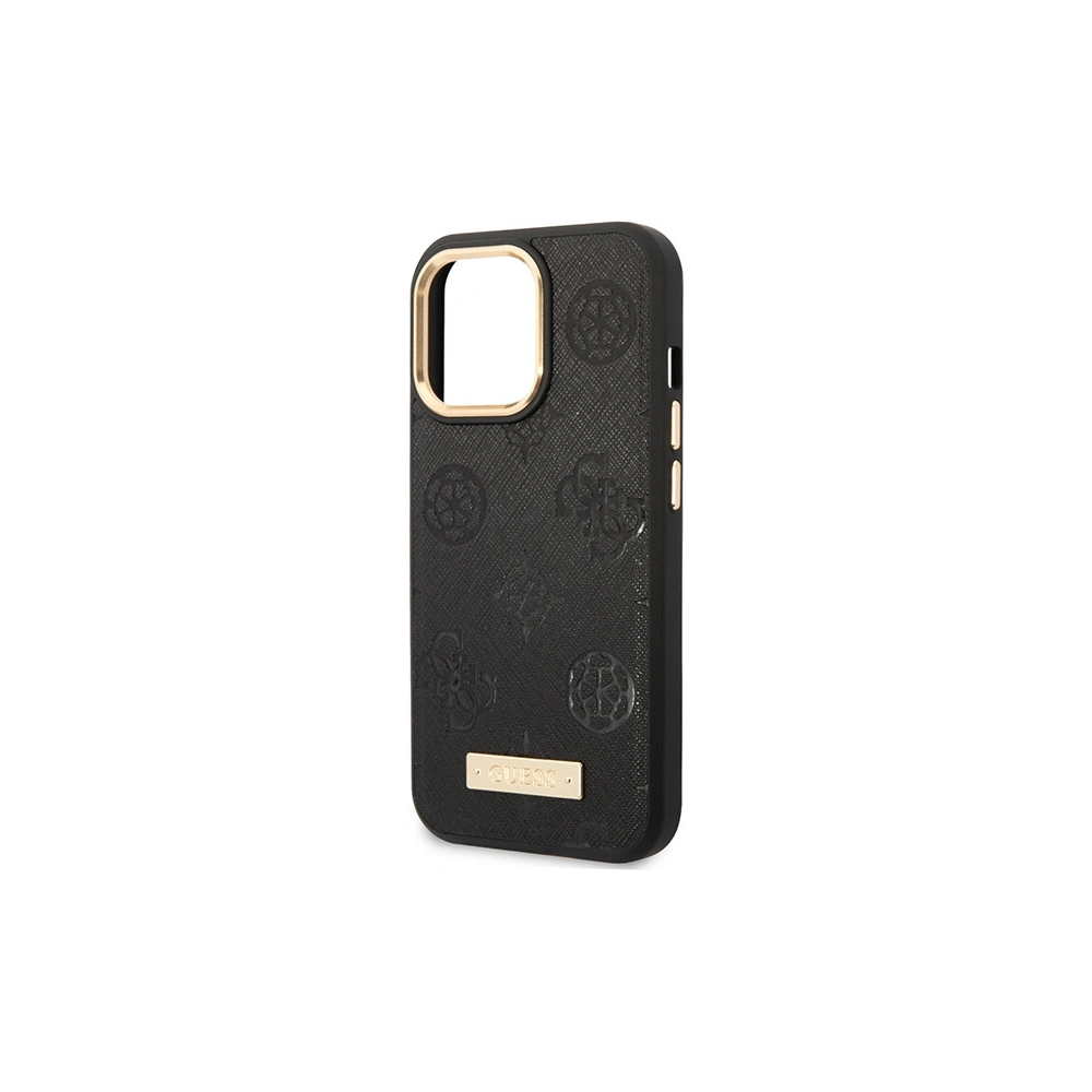 Wholesale Guess GUHMP14LSAPSTK Apple iPhone 14 Pro black hardcase Peony Logo Plate MagSafe - GUE2639 - {ean13} - Hurt