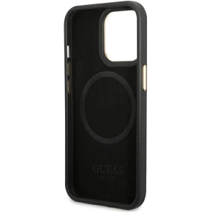 Hurtownia GSM - Etui Guess GUHMP14LSAPSTK Apple iPhone 14 Pro negru/black hardcase Peony Logo Plate MagSafe - GUE2639 - {ean13} - Hurt