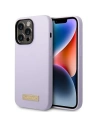 Guess GUHMP14LSBPLU Apple iPhone 14 Pro purple hard case Silicone Logo Plate MagSafe