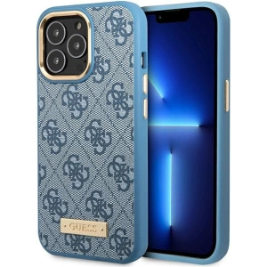 Hurtownia GSM - Etui Guess GUHMP14LU4GPRB Apple iPhone 14 Pro albastru/blue hard case 4G Logo Plate MagSafe - GUE2641 - {ean13} - Hurt