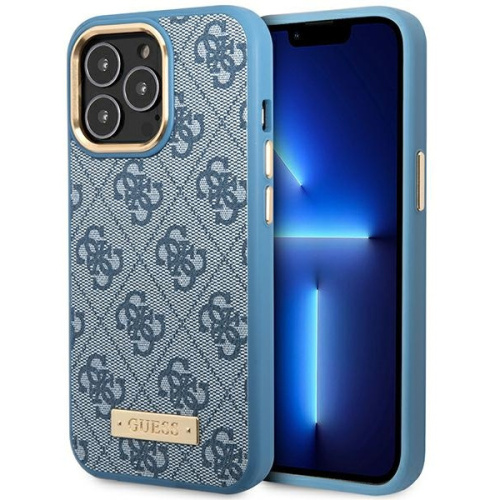 Guess Distributor - 3666339070007 - GUE2641 - Guess GUHMP14LU4GPRB Apple iPhone 14 Pro blue hard case 4G Logo Plate MagSafe - B2B homescreen